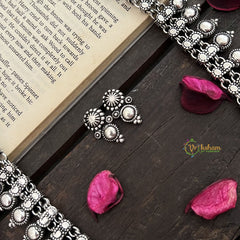 Vriksham Oxidized German Silver Bead Long Haram-S963