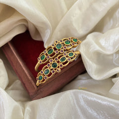 Gold Look alike Premium Red and Green Stones -G11075