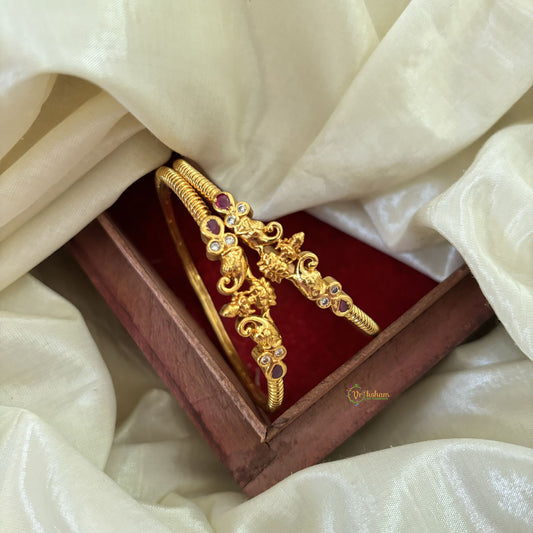 Slim Lakshmi Bangles with Red and White Stone -G11076