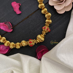 Vriksham Gold Look Alike Coral Bead Neckpiece-G17036