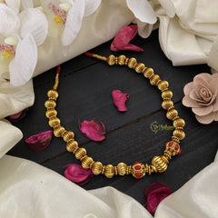 Vriksham Gold Look Alike Coral Bead Neckpiece-G17036