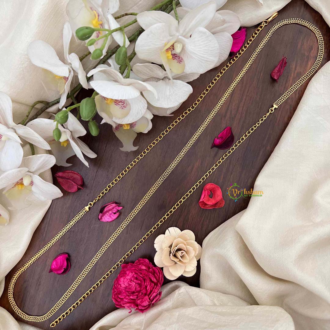 Vriksham Gold-Plated Board Leaf Hip Chain-G21362