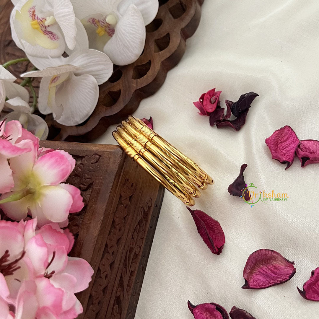 Vriksham Gold Look Alike Designer Kada Red Line Daily Wear Bangles-G18019
