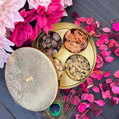 Vriksham Elegant Small Size Metal Masala Dabba-RG21371