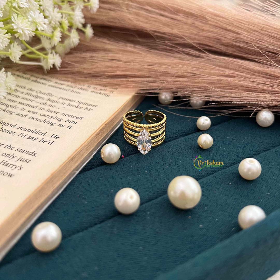 Vriksham Marquise Crystal Multi-Row Statement Ring Anti Tarnish Finger Ring-G21950