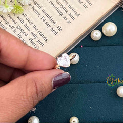 Vriksham Dainty Heart Solitaire Minimalist Anti Tarnish Finger Ring- G21959