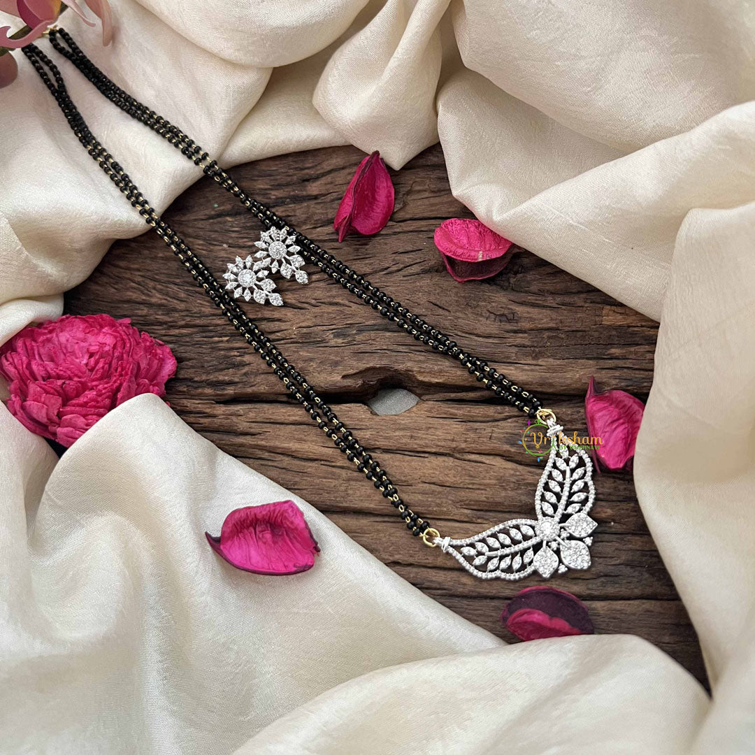 Vriksham Classic Leaf With Floral Sparkling AD Stone Mangalsutra-G20633