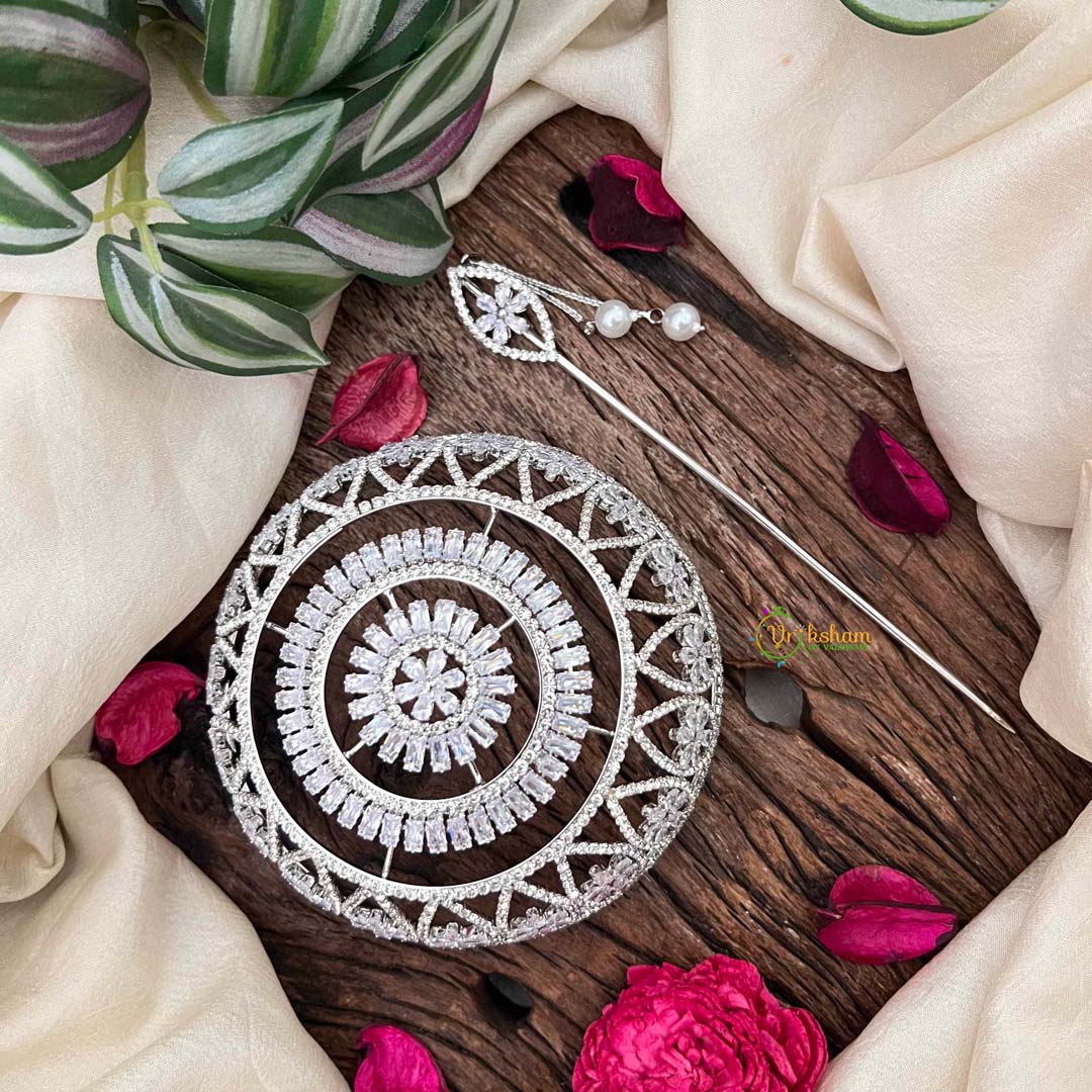 Vriksham Bollywood Style Hair Ornament CZ Stone Hair Bun Cage Accessory-BH1256
