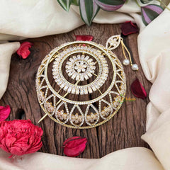 Vriksham Bollywood Style Gold Touch Hair Ornament CZ Stone Hair Bun Cage Accessory-BH1257