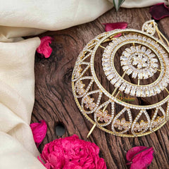Vriksham Bollywood Style Gold Touch Hair Ornament CZ Stone Hair Bun Cage Accessory-BH1257