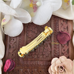 Vriksham Golden Floral Kundan Hair Clip-H986