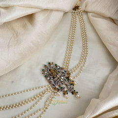Elegant Victorian Diamond Lakshmi Jada Bun Billai Maatil -  Pearl Maatil - G11500