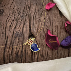 Blue Manga Pendant Invisible Neckpiece-G15560