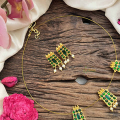 Vriksham  Premium 3 Square Pendant Invisible Chain-Green-G20624