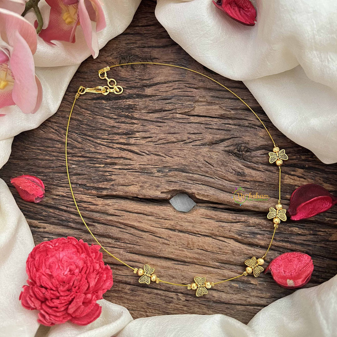 Vriksham Golden Look 5 Butterfly Pendant Invisible Chain-G20604