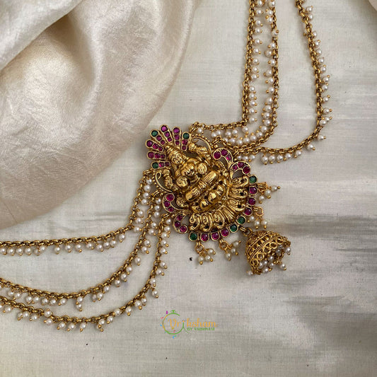 Gold Look Alike Lakshmi Jada Bun Billai Maatil -  Pearl Maatil - Jhumka - G11496