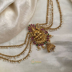 Gold Look Alike Lakshmi Jada Bun Billai Maatil -  Pearl Maatil - Jhumka - G11496