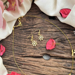 Vriksham Unique 3 Floral Pendant Invisible Chain-White-G20620