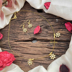 Vriksham Unique 3 Floral Pendant Invisible Chain-White-G20620