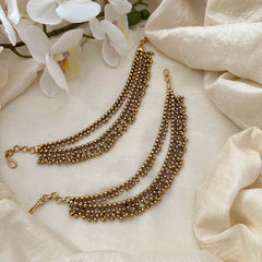 2 Layer Gold Bead Maatil-Ear Chain-G14247