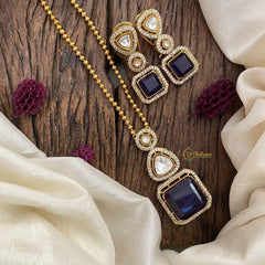 Deep Blue Victorian Diamond Pendant Chain -VV583