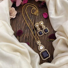 Deep Blue Victorian Diamond Pendant Chain -VV583
