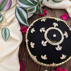 Vriksham Simple Sophisticated Stone-Studded Hair Net With Hair Bun Cage Accessory-BH1275