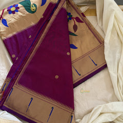 Majentha Shilpa Shetty Saree - Paithani Semi Silk Saree -VS3629