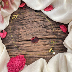 Vriksham Minimalist Round Shape Pendant Invisible Chain-Green-G20600