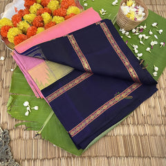 Peach Korvai Silk Cotton Saree-Handloom Saree-VS460