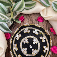 Vriksham Radiant Gold-Tone Crystal Juda Hair Net With Hair Bun Cage Accessory-BH1276