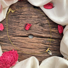 Vriksham Minimalist Round Shape Pendant Invisible Chain-Blue-G20599