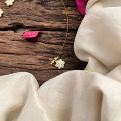 Vriksham Sun Floral Pendant Invisible Chain-White-G20625