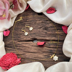 Vriksham Sun Floral Pendant Invisible Chain-White-G20625