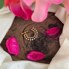 Unique AD Stone Nath / Nose pin-White-G13813