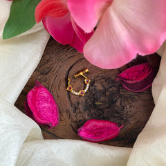 Gold Look Alike Red White AD Stone Nath / Nose pin-G13758