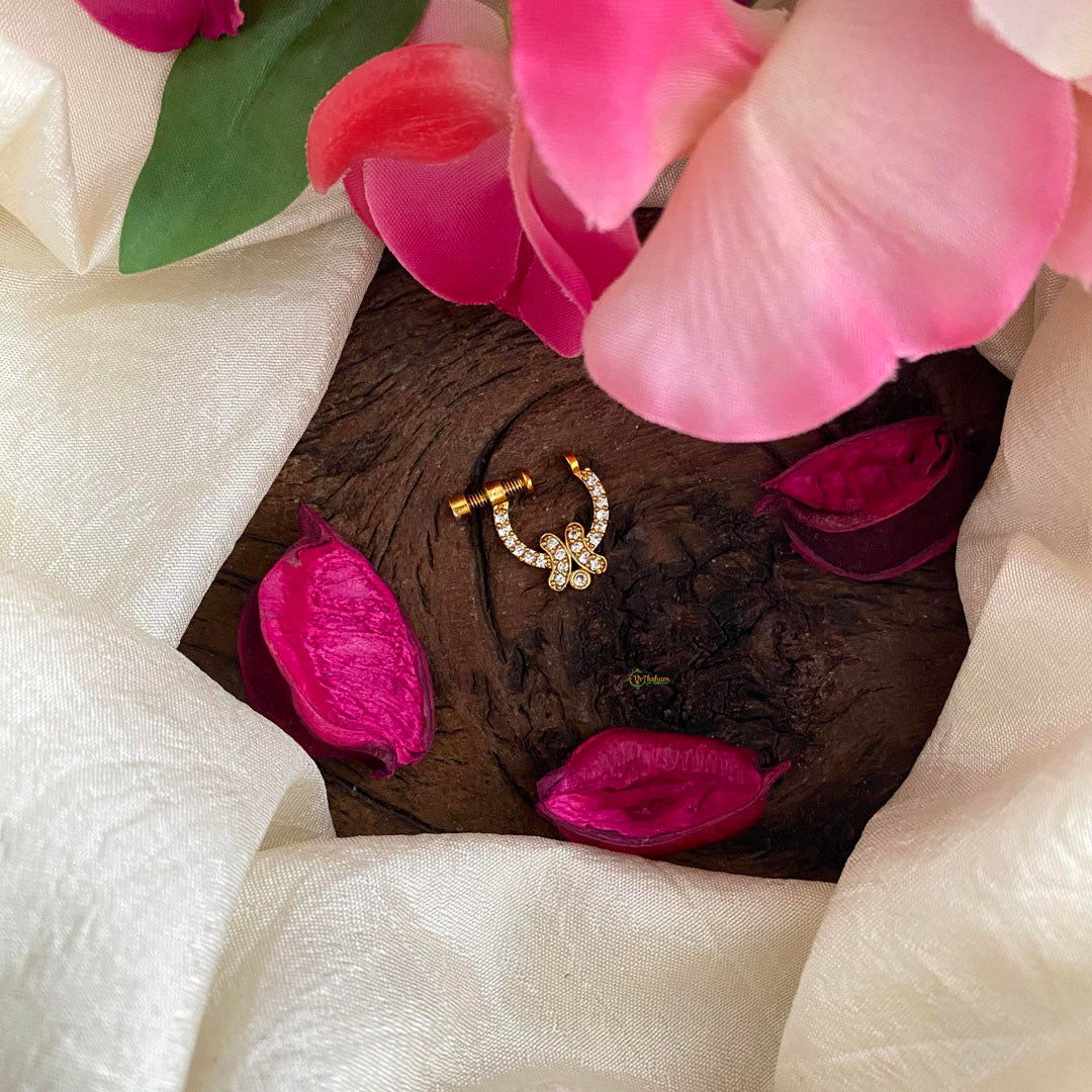 White AD Stone Nath / Nose pin-G13750