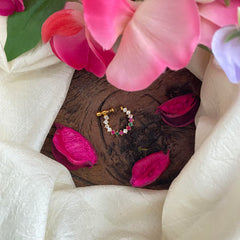 Elegant Red White Green AD Stone Nath / Nose pin-G13846