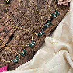 Vriksham Green Butterfly Pendant Invisible Chain-6 pieces Set-Return Gif-RG230