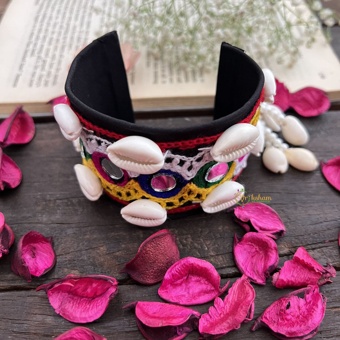 Vriksham Vibrant Threads & Cowries Statement Bracelet-S1031