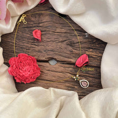 Vriksham Classic Pear Shape AD Stone Pendant Invisible Chain-Pitch-G20598