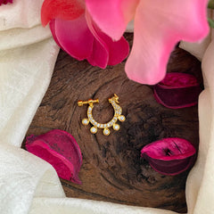 White AD Stone Peacock Nath / Nose pin-G13801