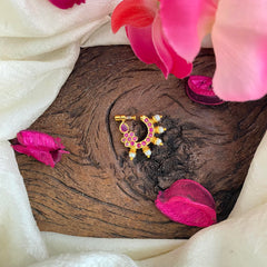 Unique Red AD Stone Nath / Nose pin-Flower-G13818