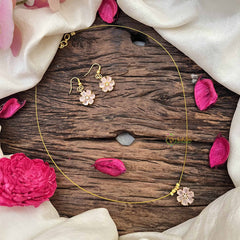 Vriksham Floral  Minakari Work Pendant Invisible Chain-Pitch-G20586