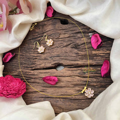 Vriksham Floral  Minakari Work Pendant Invisible Chain-Pitch-G20586