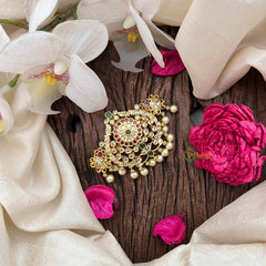 Vriksham Elegant Golden Floral With Pearls Juda Pin Jada Billai-Gold Bead-G21382