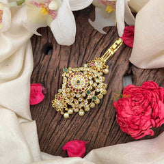 Vriksham Elegant Golden Floral With Pearls Juda Pin Jada Billai-Gold Bead-G21382