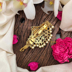 Vriksham Elegant Golden Floral With Pearls Juda Pin Jada Billai-Gold Bead-G21382