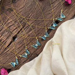 Vriksham Sky Blue Butterfly Pendant Invisible Chain-6 pieces Set-Return Gift-RG227
