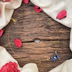 Vriksham Elegant Butterfly Pendant Invisible Chain-Blue-G20591